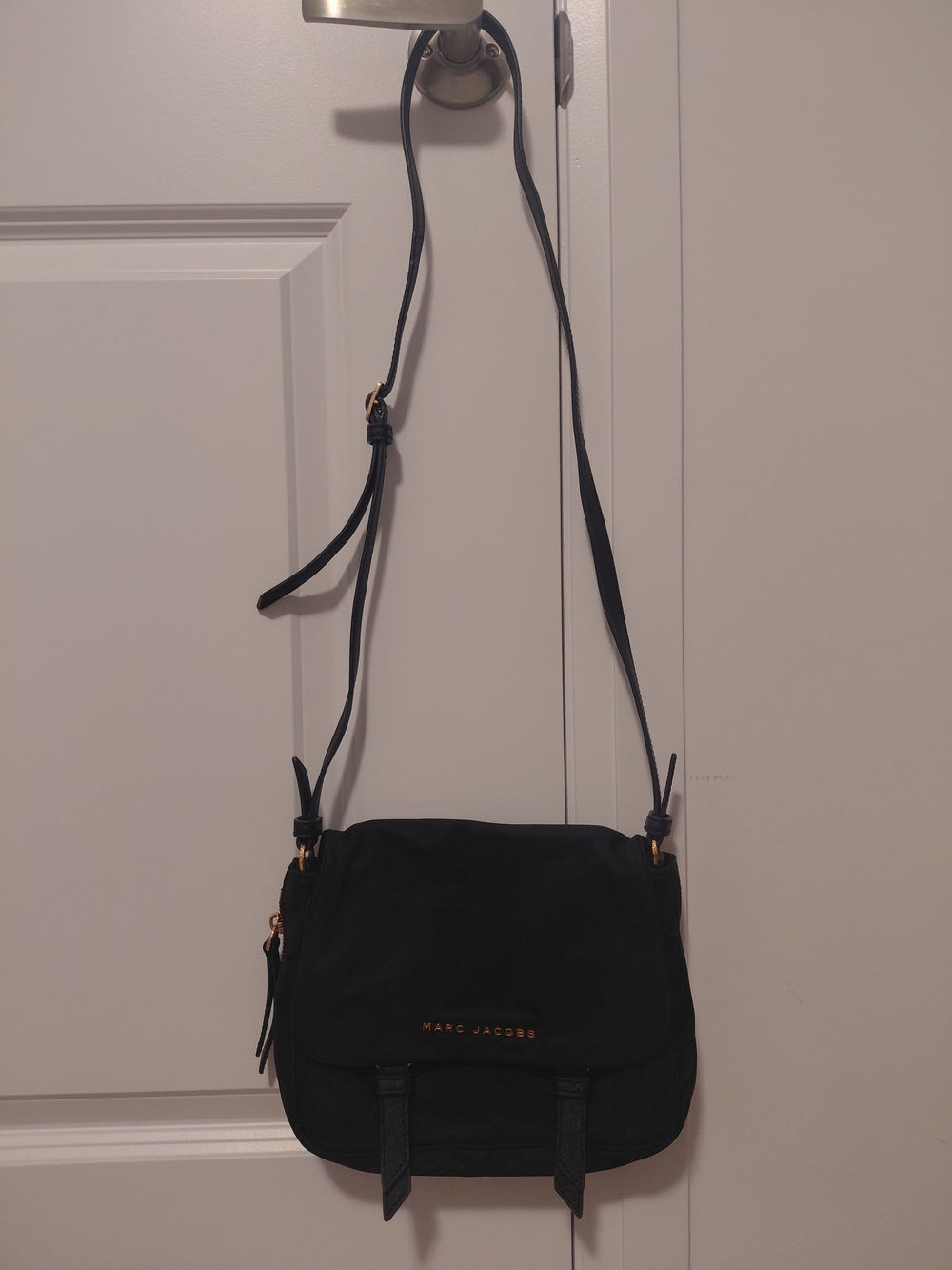 Marc Jacobs Black Crossbody with Gold-Tone Logo
